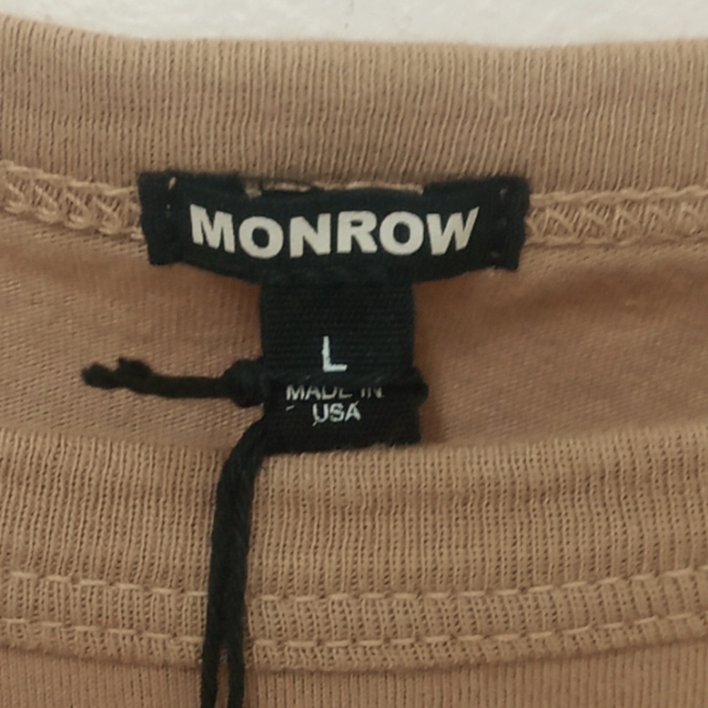 *Final Price* NWT Monrow REVOLVE Short Sleeve 50s Vintage T-Shirt in Latte - Picture 5 of 7